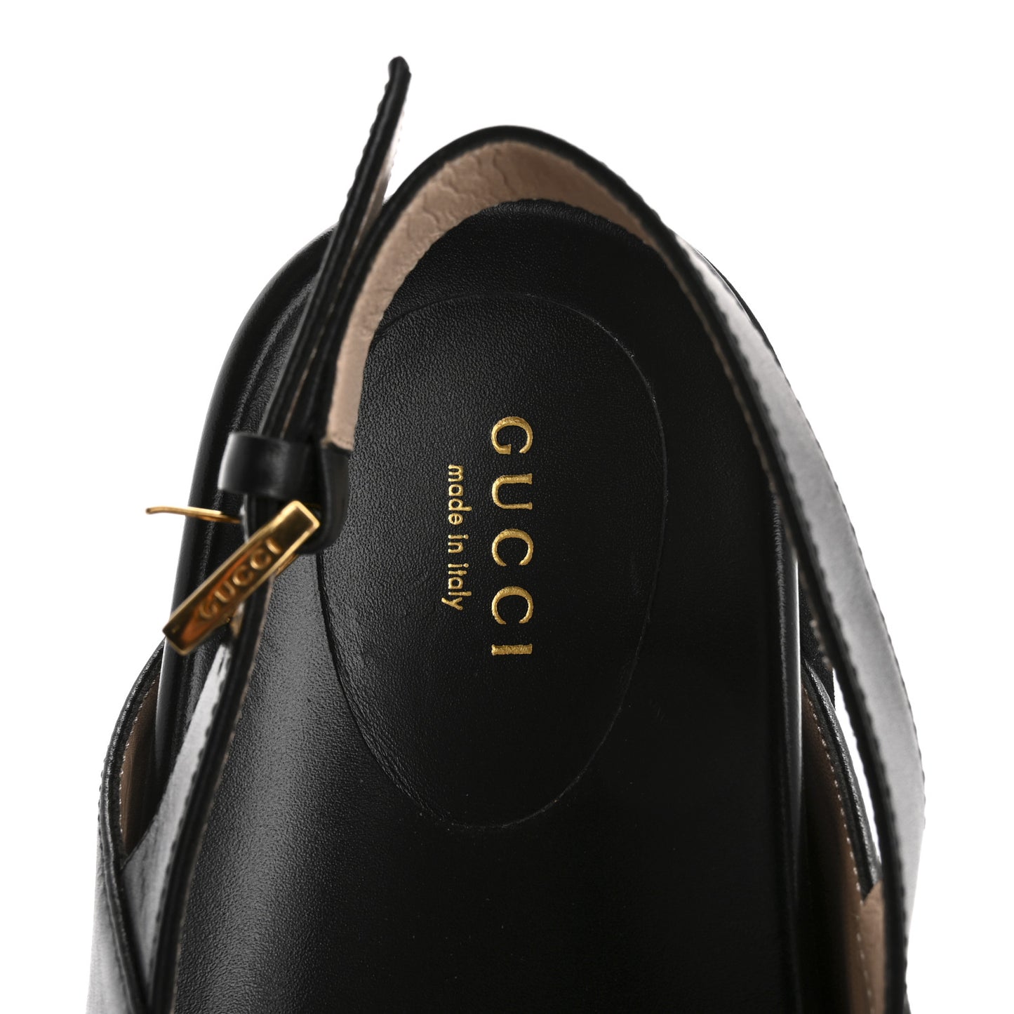 Logo Calfskin Slingback Sandals 38.5 Black