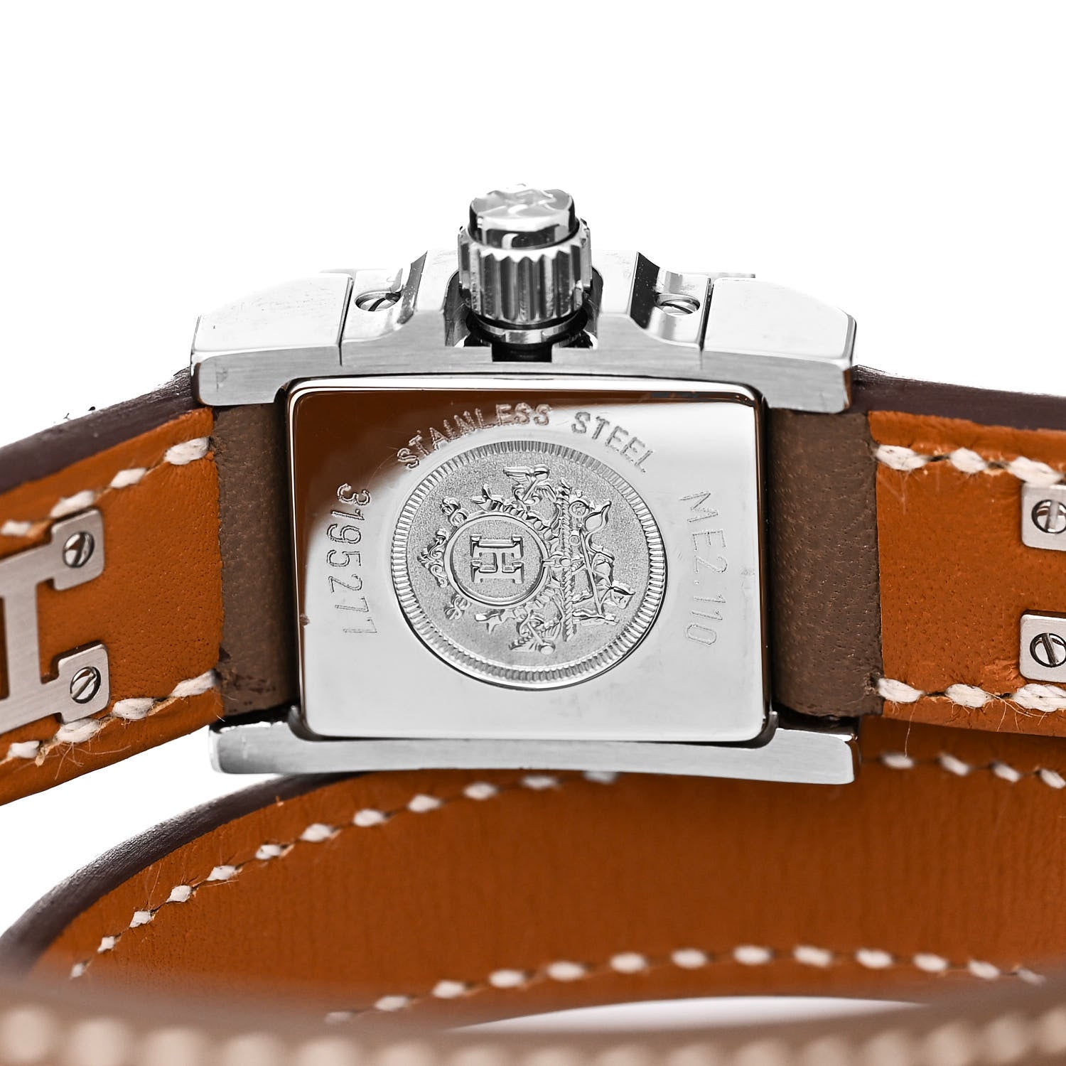 Hermes Stainless Steel Swift 16mm Medor Double Tour Quartz Watch Etoupe 5 of 6