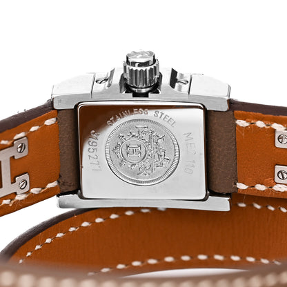 Hermes Stainless Steel Swift 16mm Medor Double Tour Quartz Watch Etoupe 5 of 6