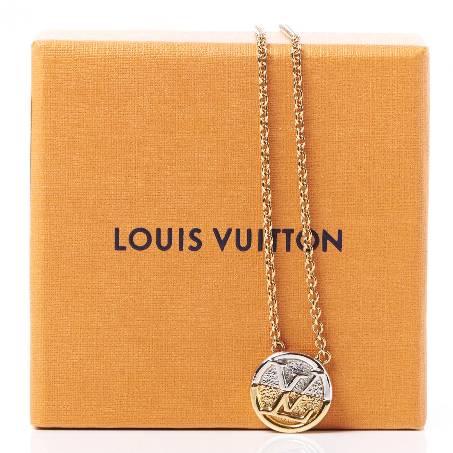 Louis Vuitton Metal L to V Necklace Gold Silver 9 of 9