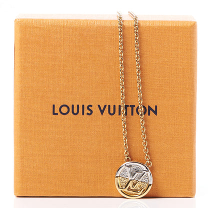 Louis Vuitton Metal L to V Necklace Gold Silver 9 of 9