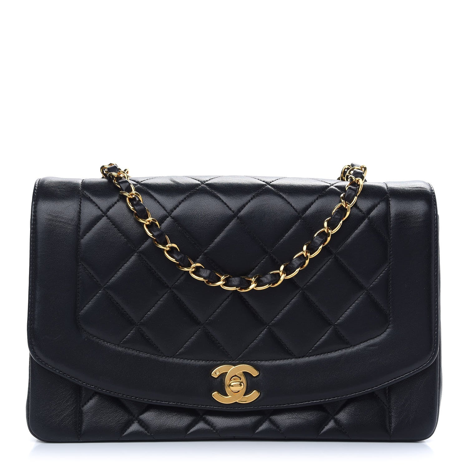 Chanel Lambskin Quilted Medium Single Flap Black 1 of 8