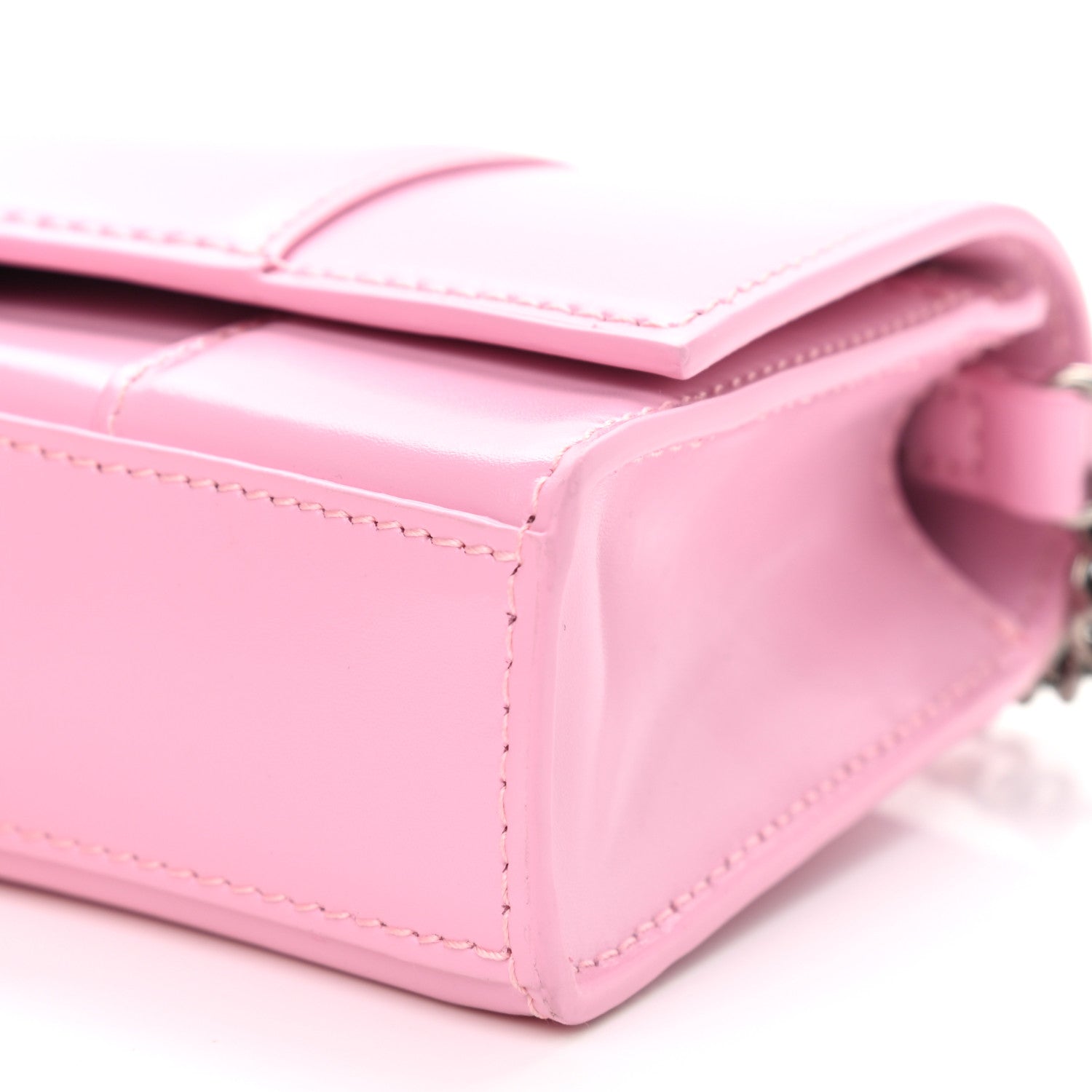 Balenciaga Shiny Box Calfskin Tonal B Hourglass Chain Bag Candy Pink 11 of 11