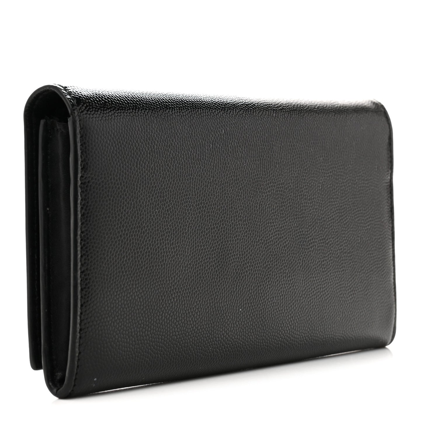Patent Grain de Poudre Classic Large Letters Flap Wallet Black