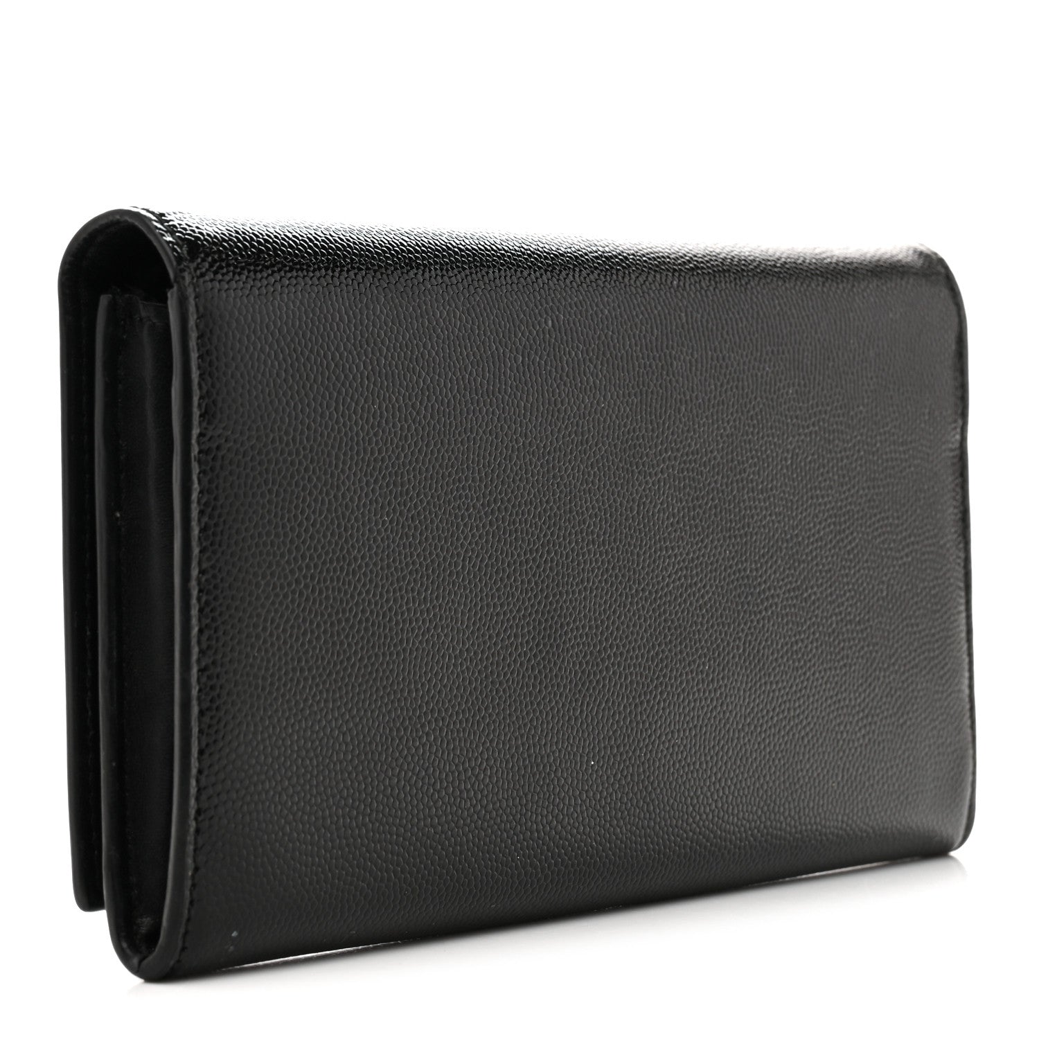 Saint Laurent Patent Grain de Poudre Classic Large Letters Flap Wallet Black 3 of 11