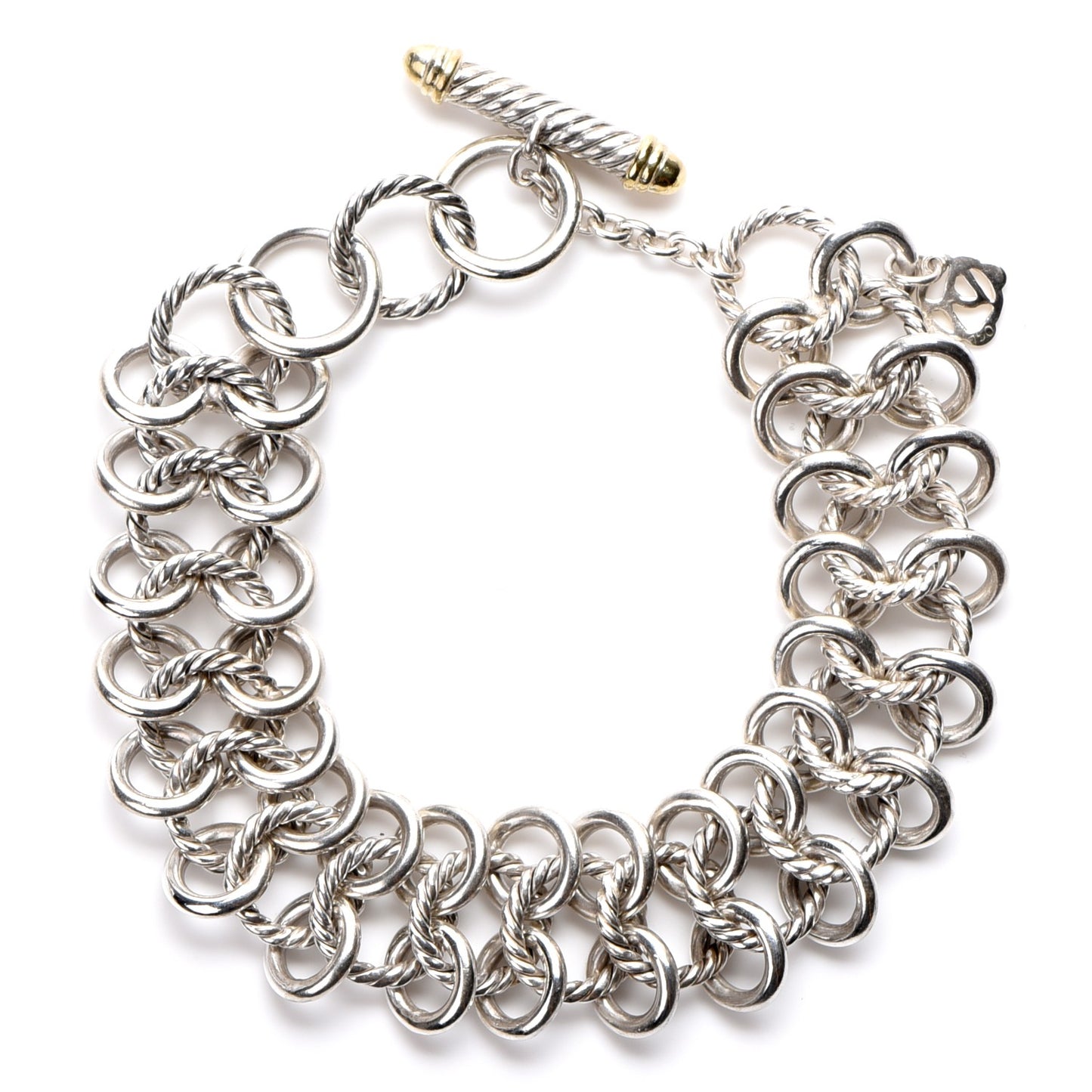 Sterling Silver 18K Yellow Gold Atlas Chainmail Link Bracelet