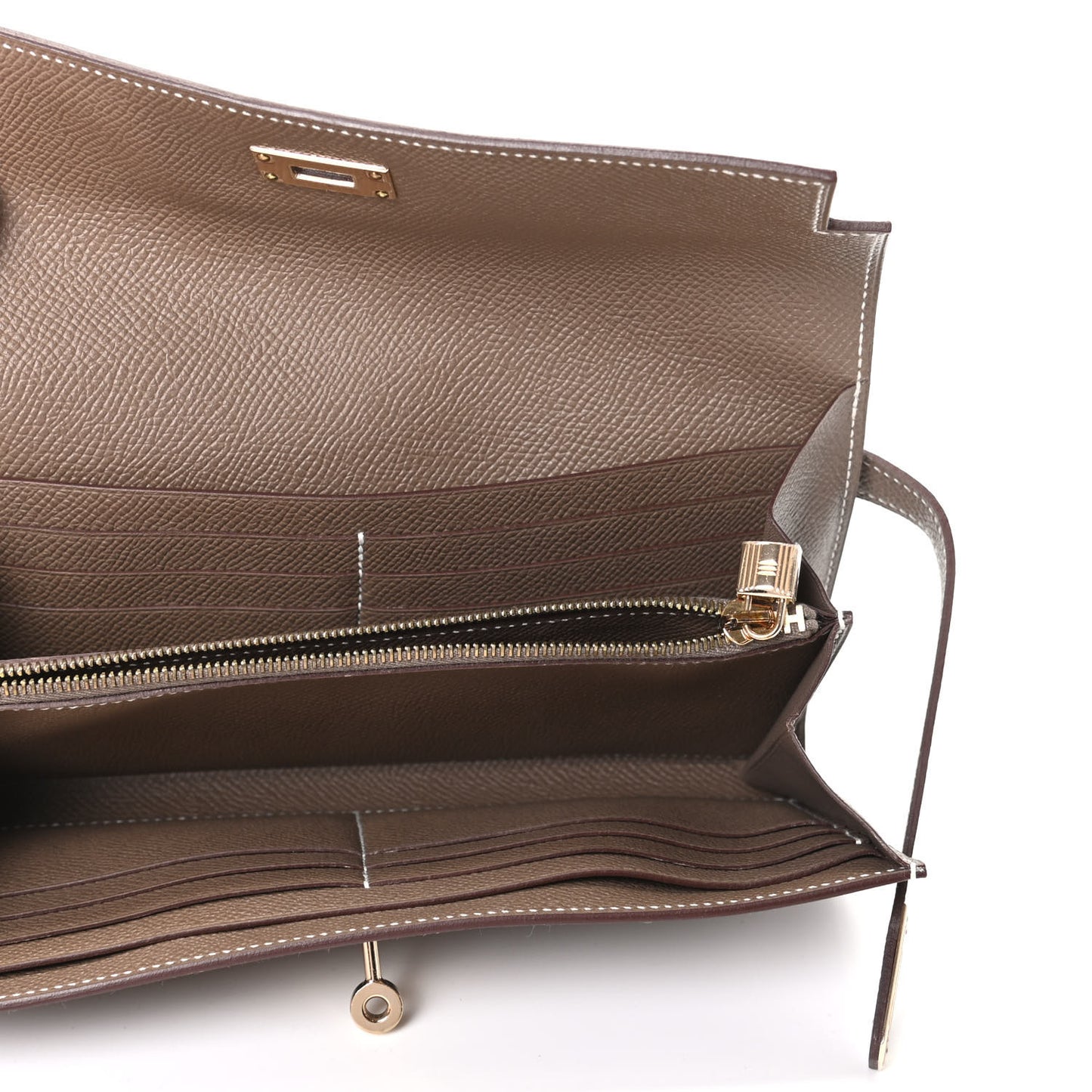 Epsom Kelly Longue Wallet Etoupe
