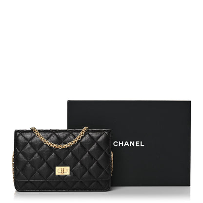 Chanel Aged Calfskin Quilted Reissue Wallet On Chain WOC Black 11 of 11