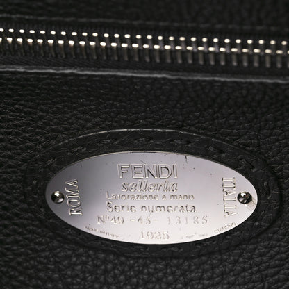 Fendi Cuoio Romano Selleria Metal Stitch Large Mens Peekaboo Iconic Essential Satchel Black 7 of 7