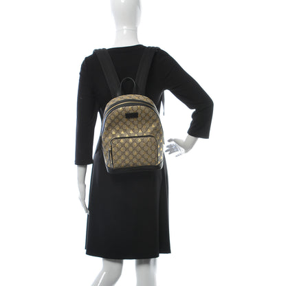 Gucci GG Supreme Monogram Bees Print Small Day Backpack Beige Oro Black 2 of 9