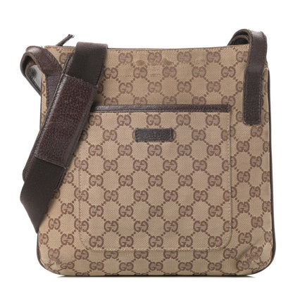 Gucci Monogram Flat Messenger Bag Dark Brown 1 of 19