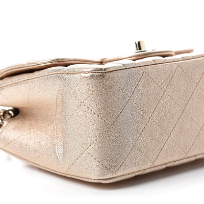 Chanel Metallic Lambskin Quilted Mini Square Flap Gold 6 of 11