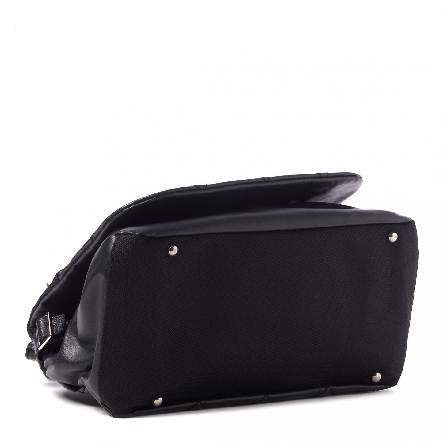 Coated Canvas Paris Biarritz Messenger Flap Black