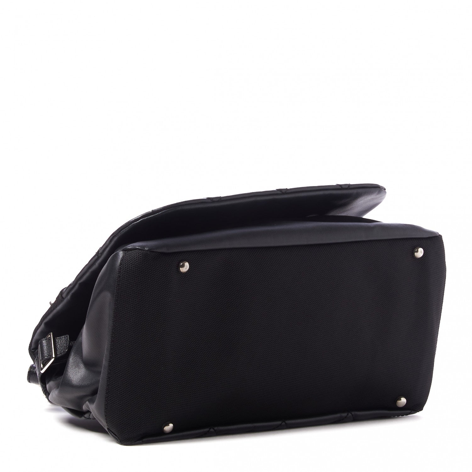 Chanel Coated Canvas Paris Biarritz Messenger Flap Black 3 of 9