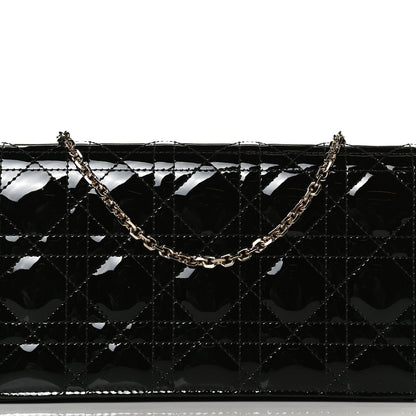 Christian Dior Patent Cannage Lady Dior Chain Wallet Black 12 of 29