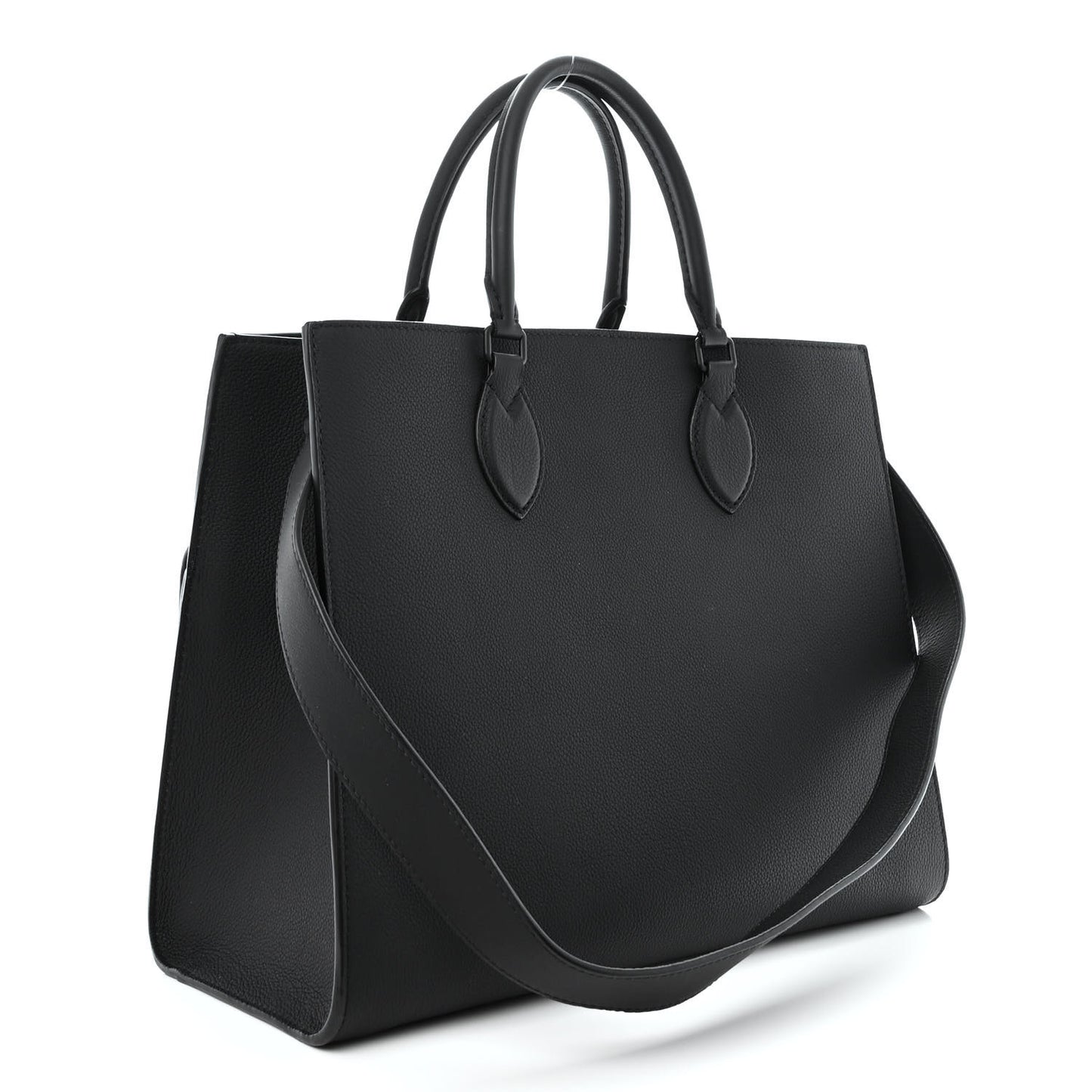 Soft Calfskin Lockme Tote MM Black
