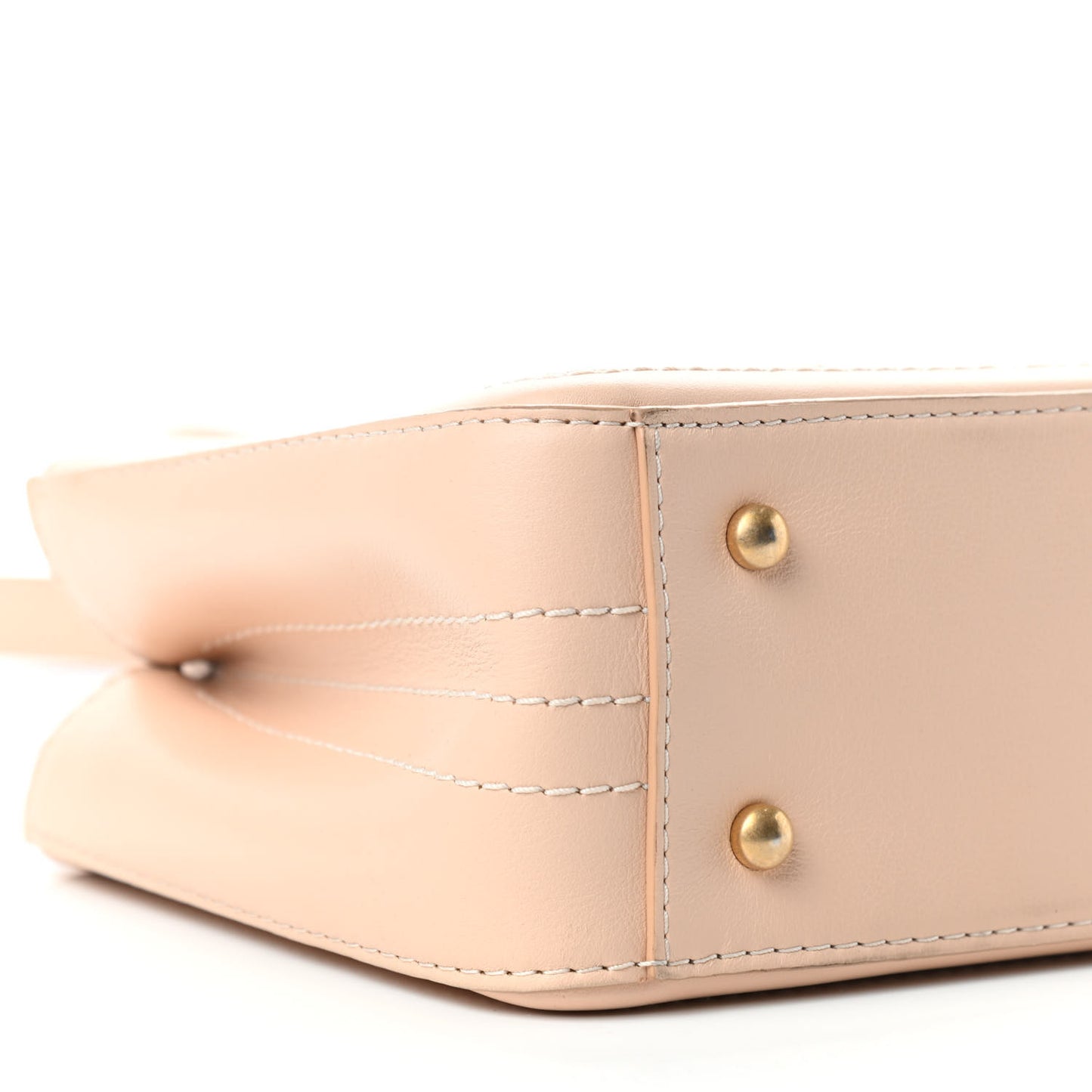 Bullskin Stitched Bi-Color Small So Light Shoulder Bag Beige