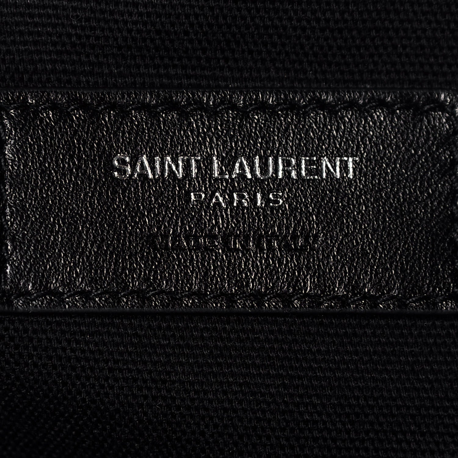 Saint Laurent Calfskin Crocodile Embossed Large Convertible ID Bag Black 6 of 10