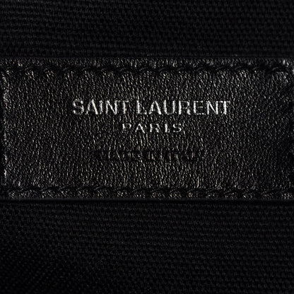 Saint Laurent Calfskin Crocodile Embossed Large Convertible ID Bag Black 6 of 10