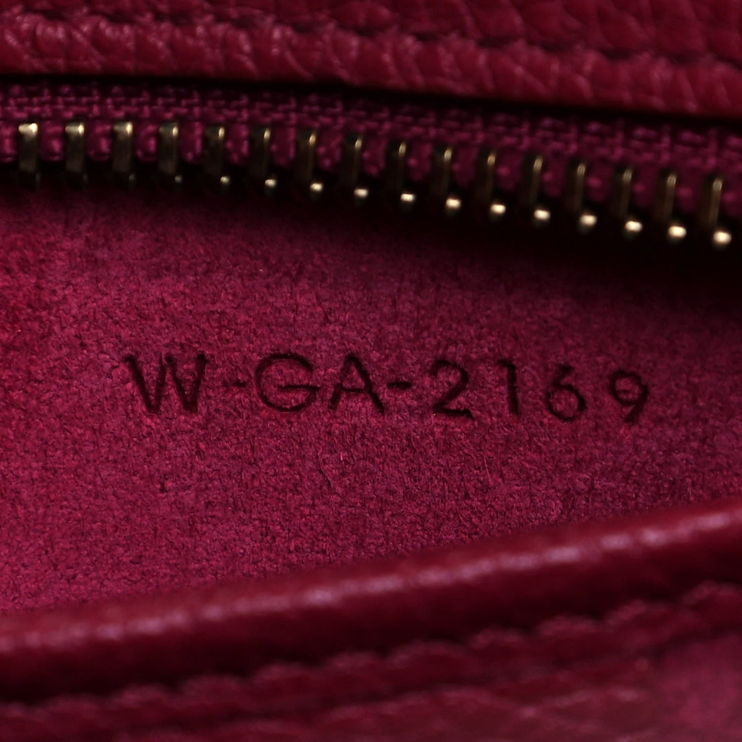 Celine Drummed Calfskin Nano Luggage Rasberry 7 of 10