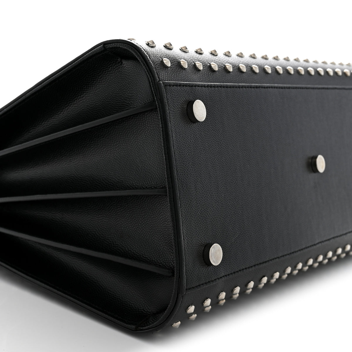 Saint Laurent Grain De Poudre Studded Small Sac De Jour Black 9 of 10
