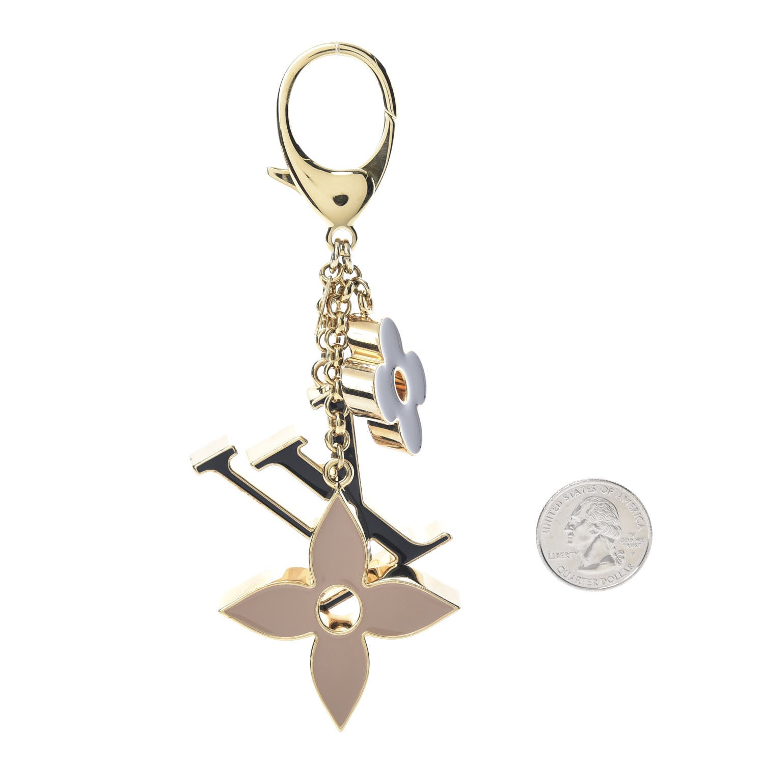 Louis Vuitton Fleur De Monogram Bag Charm Dore 2 of 5