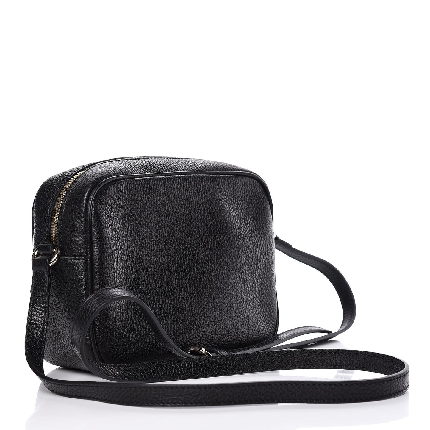 Pebbled Calfskin Small Soho Disco Bag Black