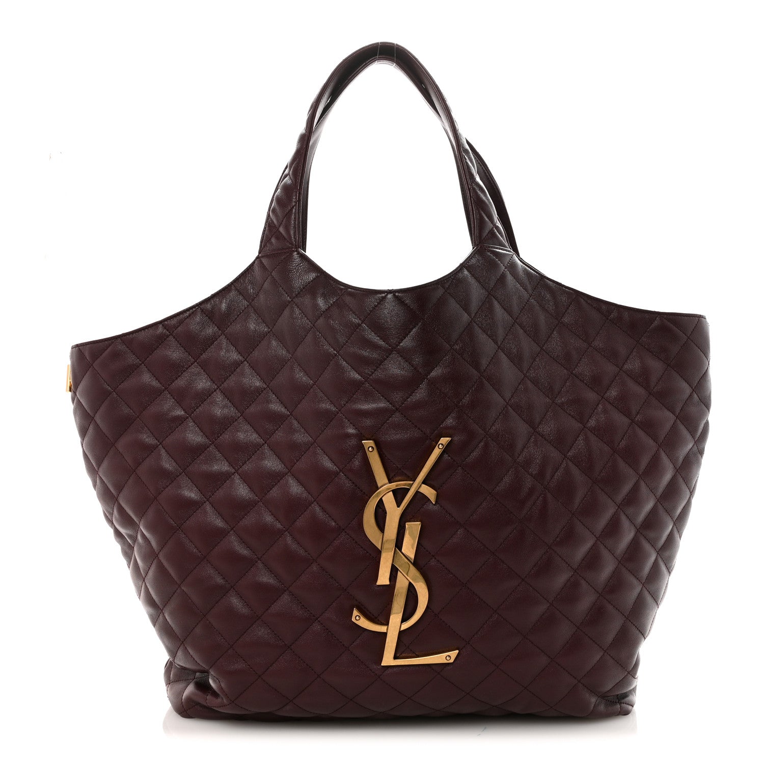 Saint Laurent Lambskin Quilted Maxi Icare Shopping Tote  Rouge Cabernet 1 of 10