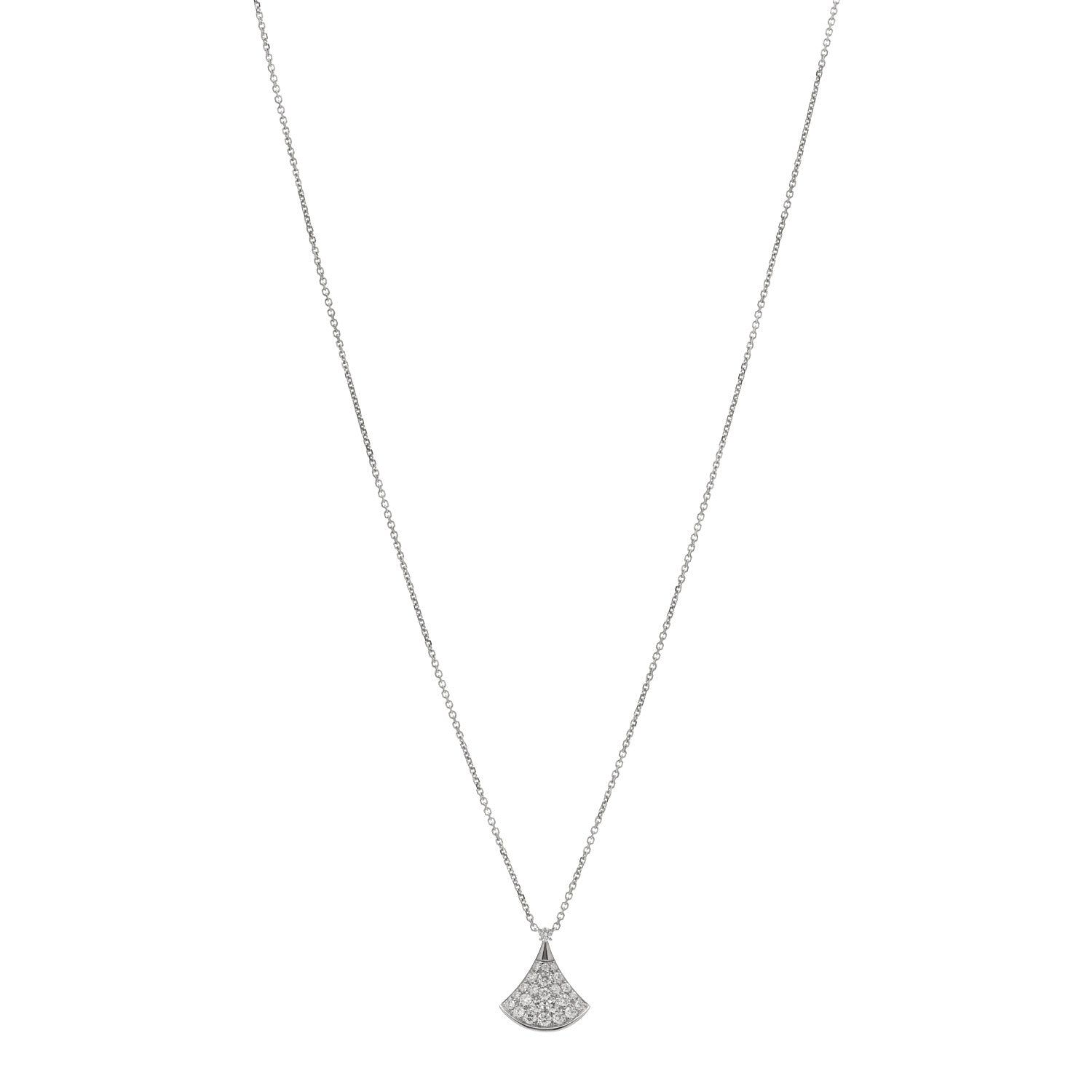 Bulgari 18K White Gold Diamond Divas' Dream Pave Necklace 1 of 4