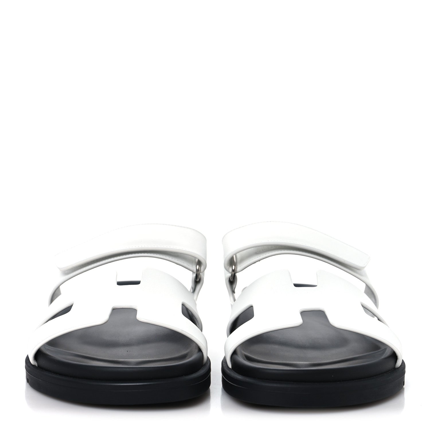 Hermes Calfskin Womens Chypre Sandals 37 White 3 of 10