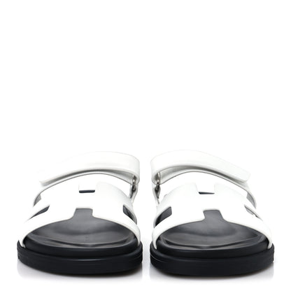 Hermes Calfskin Womens Chypre Sandals 37 White 3 of 10