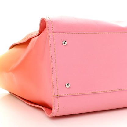 Chanel Shaded Calfskin Medium Deauville Tote Orange Coral Pink 10 of 22