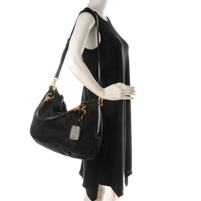 Prada Tessuto Nylon Nappa Shoulder Bag Nero Black 2 of 8