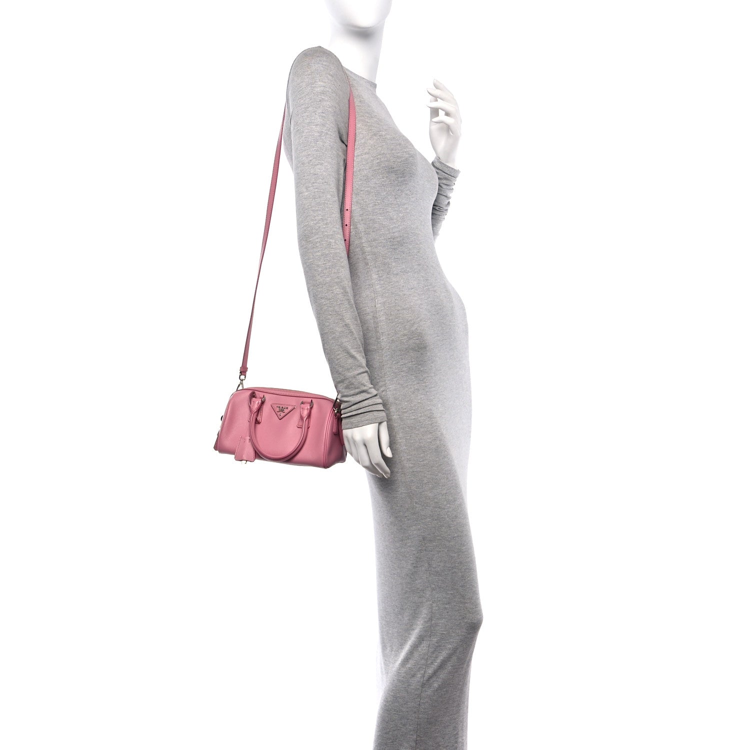 Prada Saffiano Lux Top Handle Crossbody Bag Rosa 2 of 21