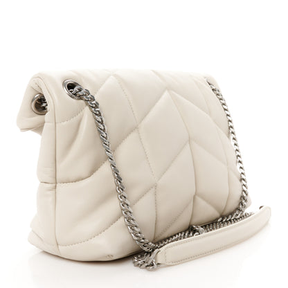 Saint Laurent Lambskin Quilted Small Loulou Puffer Monogram Chain Satchel Crema Soft 3 of 10