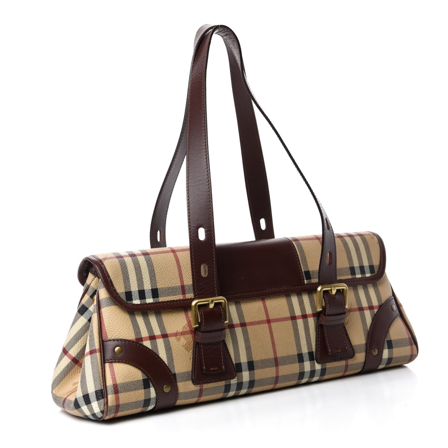 Haymarket Check Buckle Shoulder Bag Chocolate