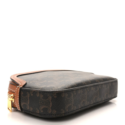 Celine Triomphe Canvas Calfskin Belt Bag Tan 4 of 9