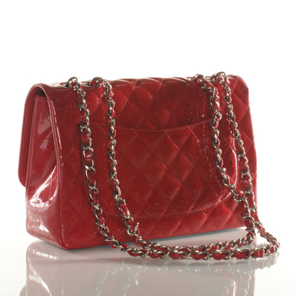 Chanel Patent Jumbo Single Flap Red 3 of 9