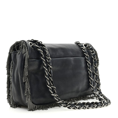 Chanel Lambskin Rock And Cabaret Chain Fringe Flap Black 3 of 11