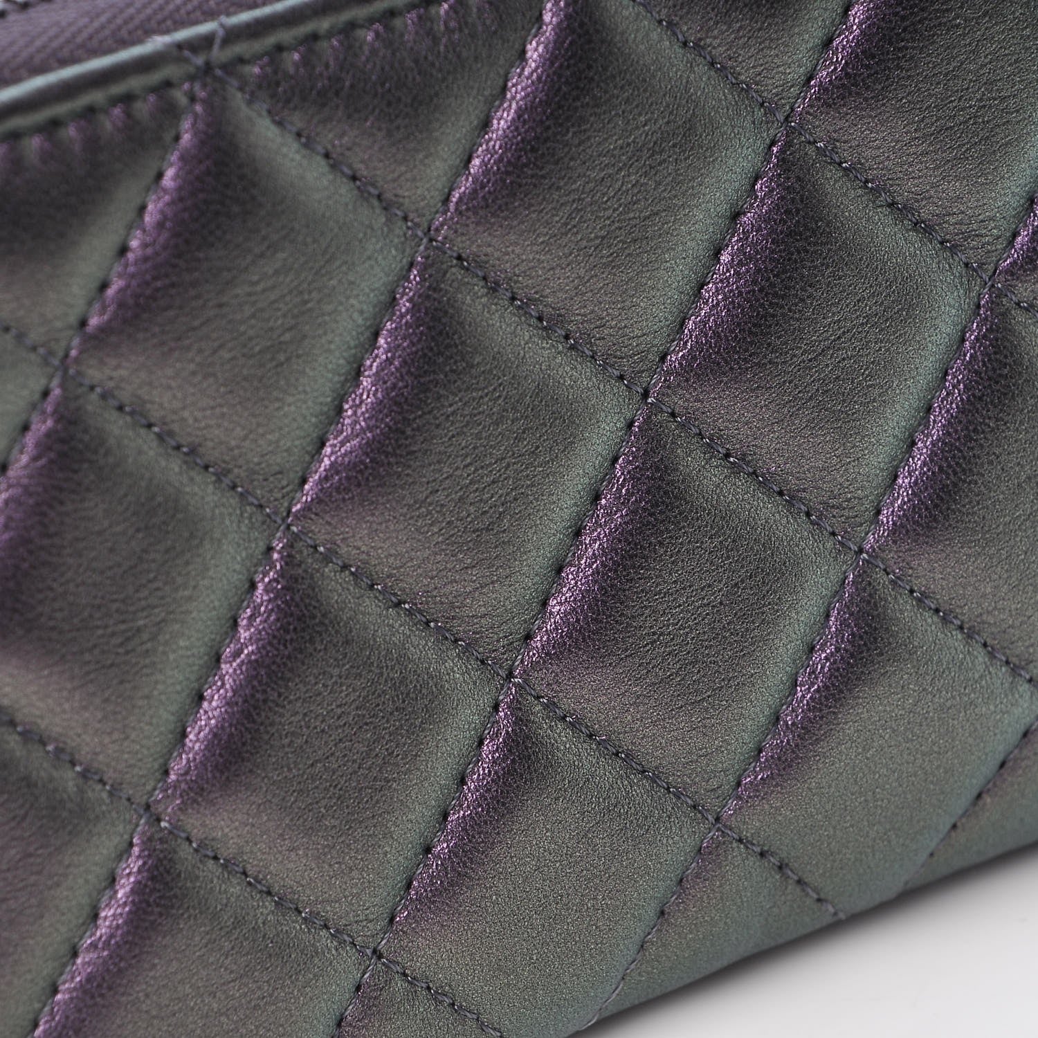 Chanel Metallic Lambskin Small Cosmetic Case Purple 8 of 9