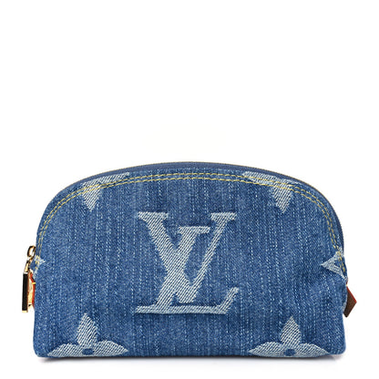 Louis Vuitton Denim Giant Monogram Pochette Cosmetique PM Denim Blue 1 of 7