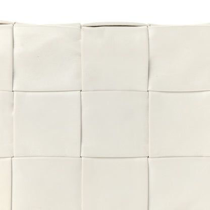Bottega Veneta Lambskin Maxi Intrecciato Cassette Crossbody Bag White 8 of 16