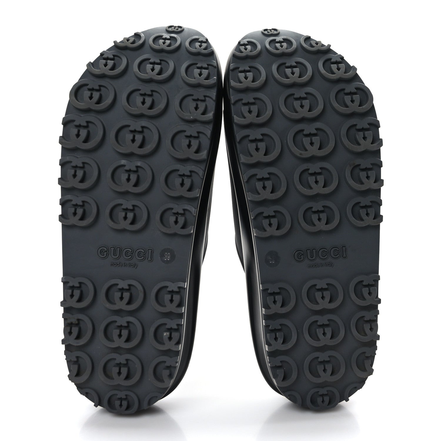 Gucci Soft Rubber Womens Interlocking G Platform 42mm Slide Sandals 39 Black 5 of 7