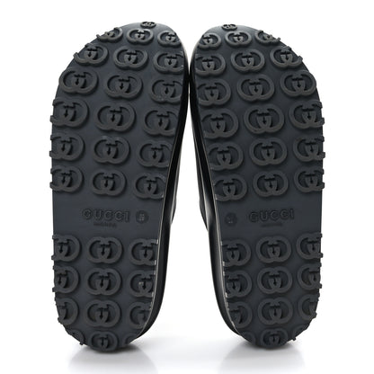 Gucci Soft Rubber Womens Interlocking G Platform 42mm Slide Sandals 39 Black 5 of 7