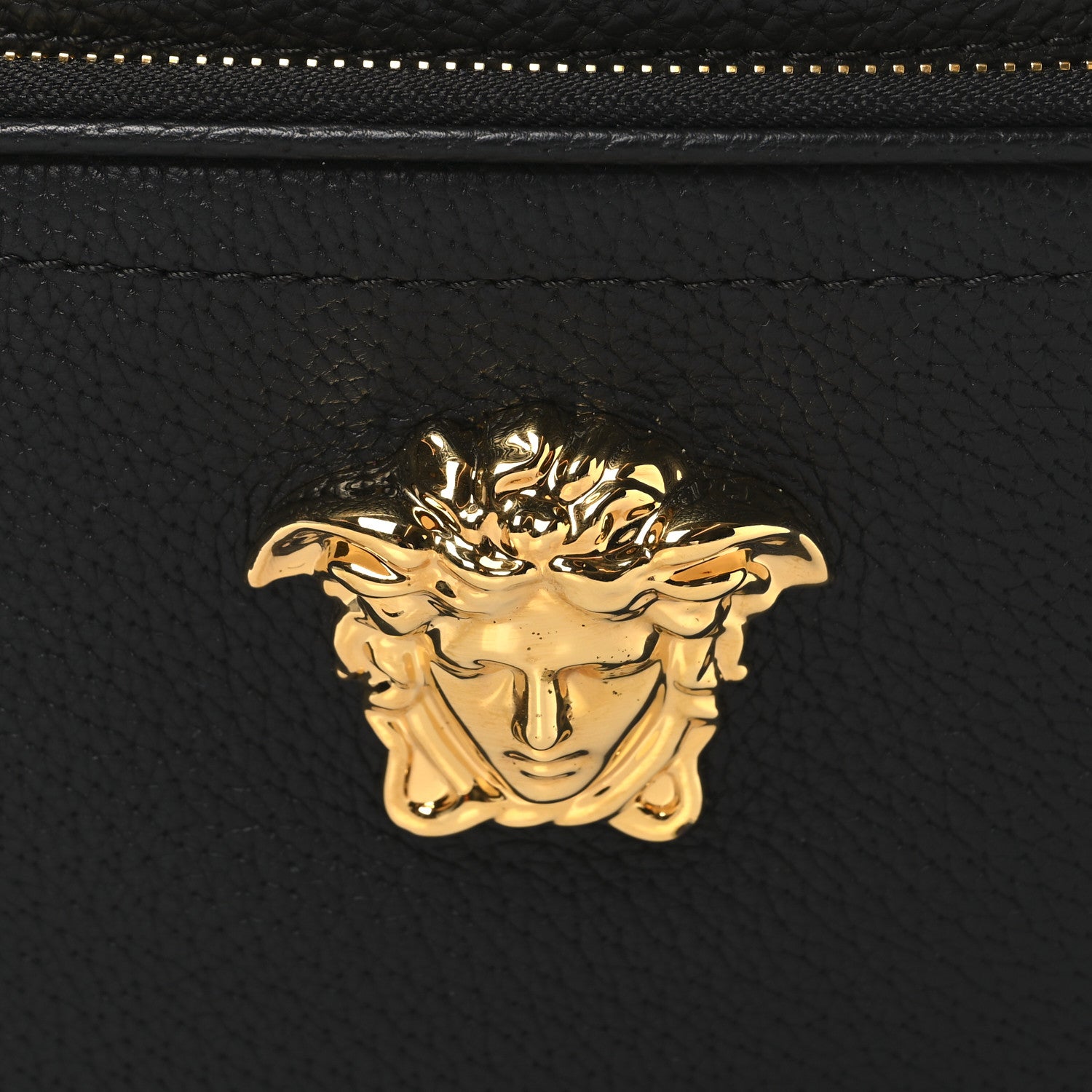 Versace Calfskin Double Zip Medusa Belt Bag Black 7 of 9