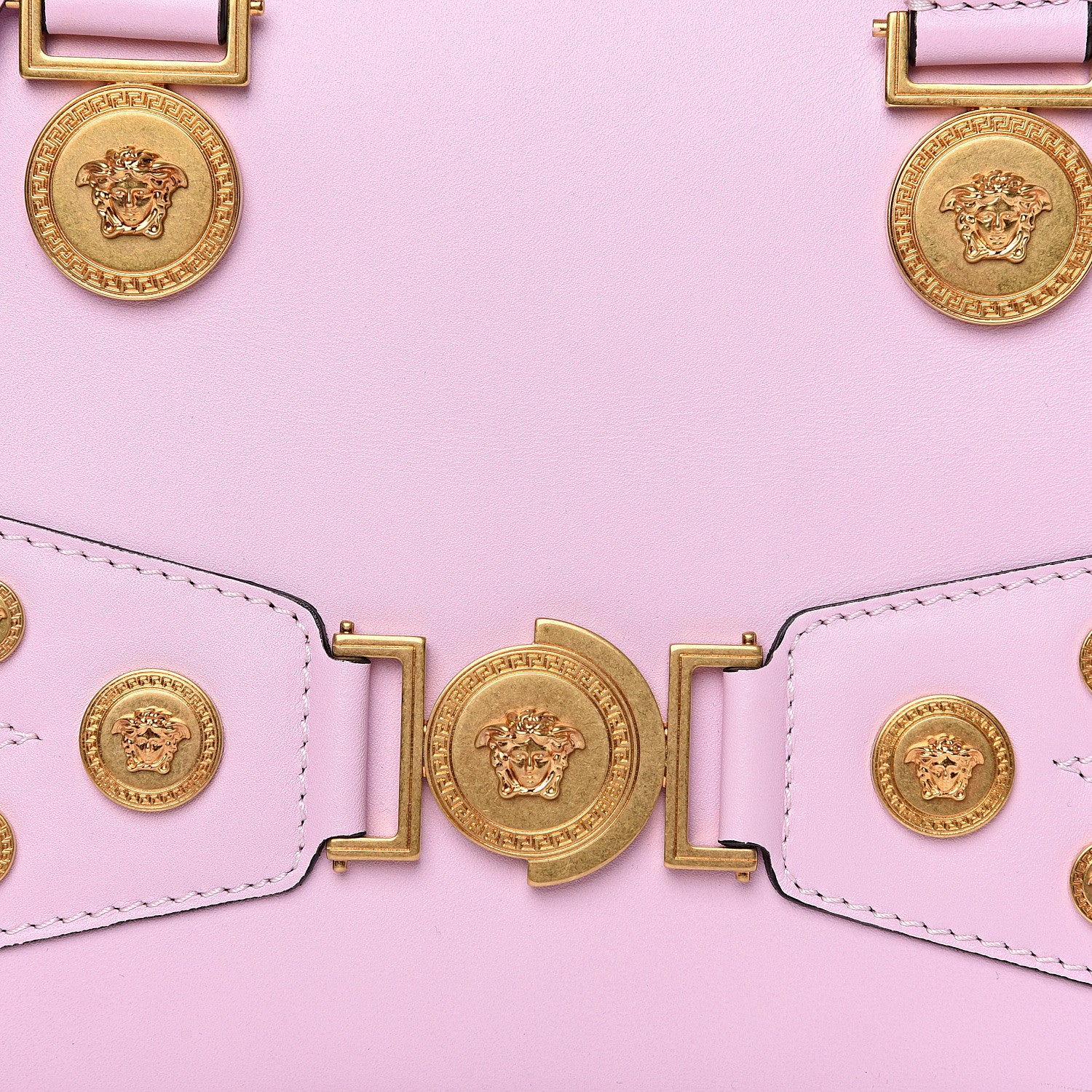 Versace Calfskin Medusa Stud Tribute Tote Pink 6 of 9