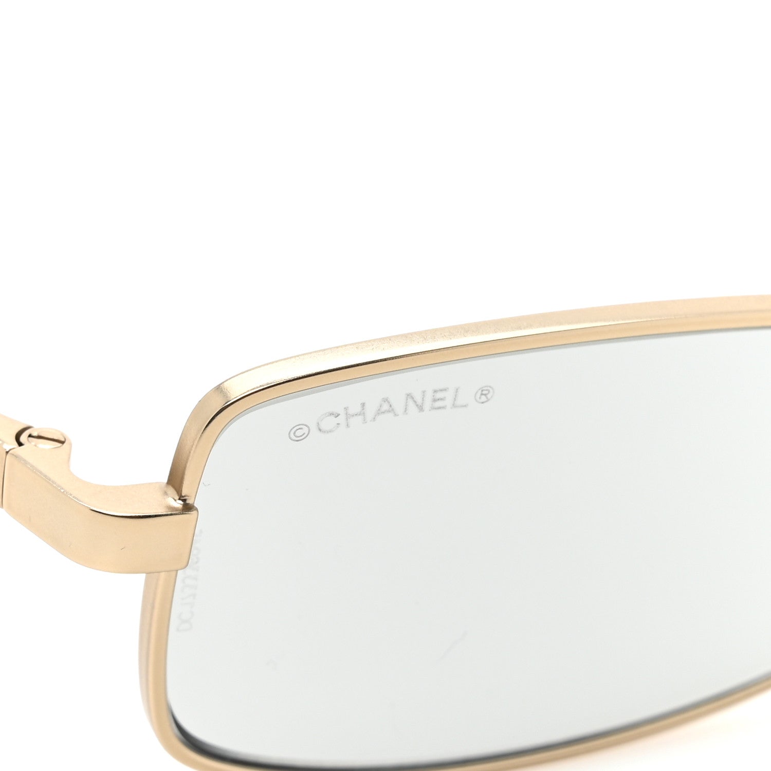 Chanel Metal Crystal Sparkling Wheat Rectangle Sunglasses 71584