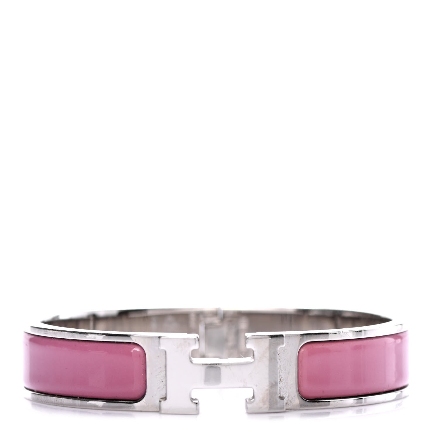 Hermes Enamel Narrow Clic Clac H Bracelet PM Rose Flamingo 1 of 4