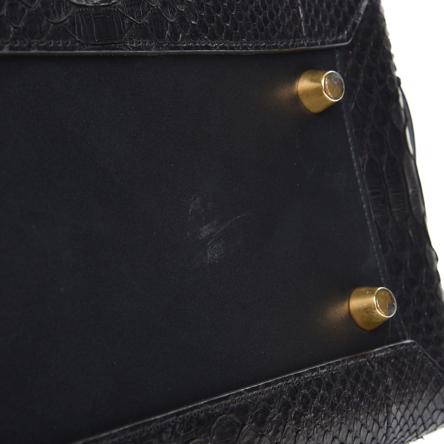 Python Calfskin Mini Belt Bag Black