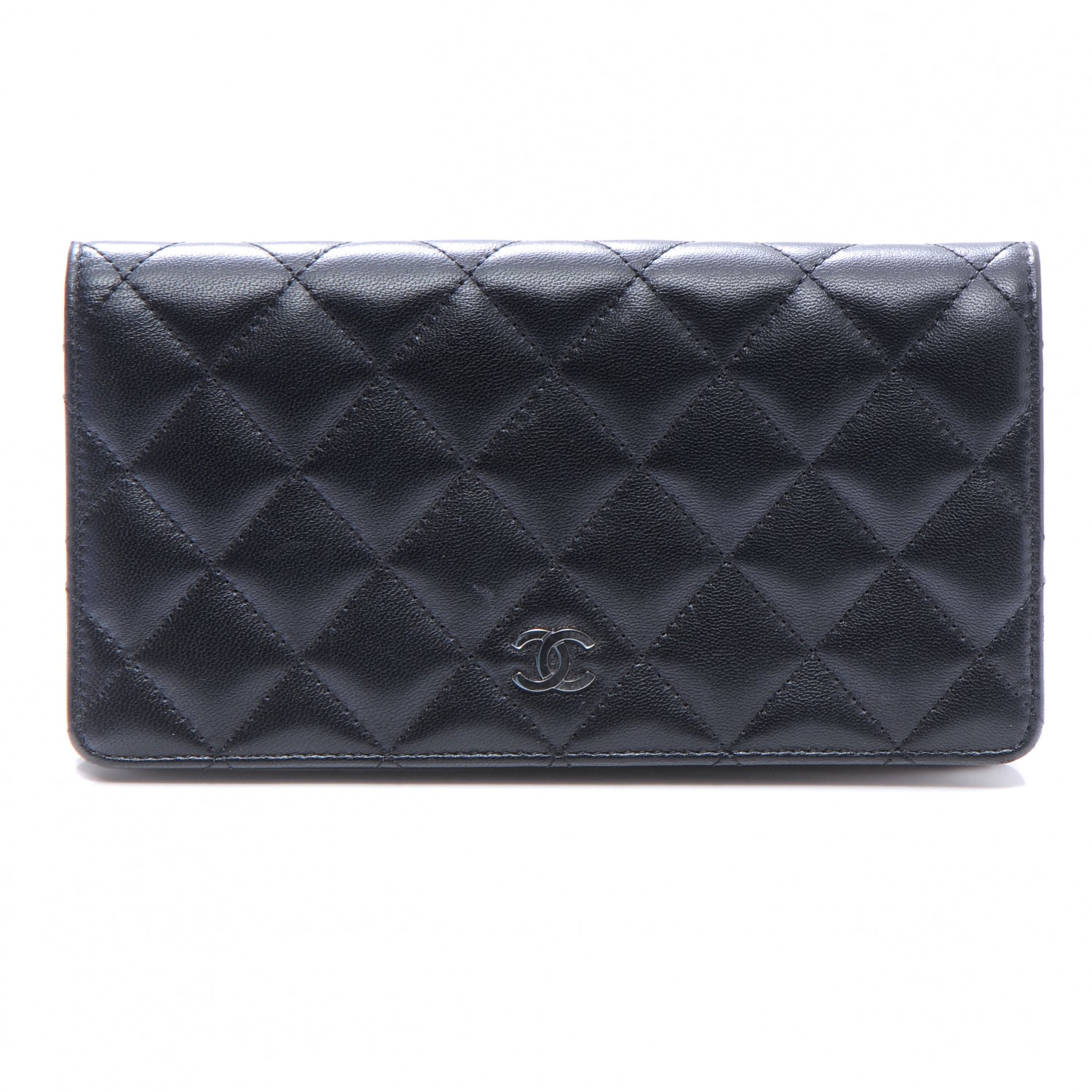 Chanel Lambskin Quilted Yen Wallet Black 1 of 8